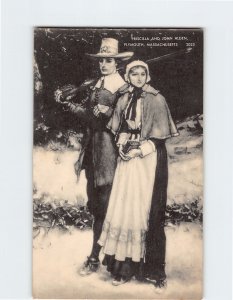 Postcard - Priscilla And John Alden - Plymouth, Massachusetts