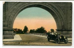 Emrichsville Bridge Arch Indianapolis Indiana 1910c postcard