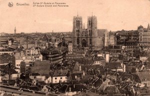 Belgium Brussels Eglise Ste Gudule et Panorama