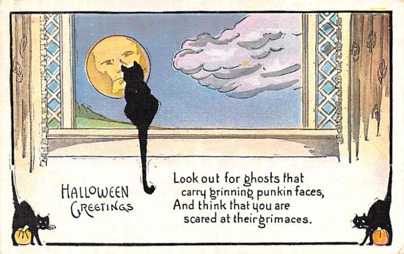 Halloween Post Card Old Vintage Antique Robbins 1911