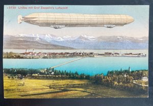 Mint PPC Graf Zeppelin Flying Over Lindau LZ 127 Picture Postcard