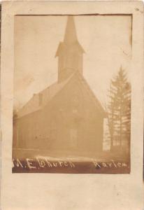 D3/ Harlem Springs Ohio Postcard Real Photo RPPC 1909 M.E. Church Building