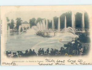 1901 postcard VERY EARLY VIEW - LE BASSIN DE NEPTUNE Versailles France F5222