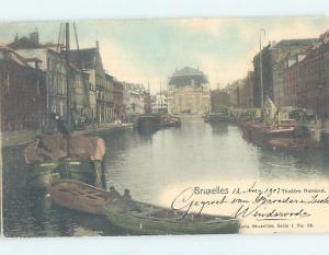 1903 postcard BUILDINGS BY THE WATER Brussels Belgium F5186
