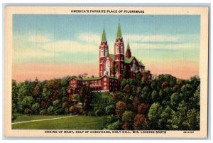 Shrine Of Mary Help Of Christians Holy Hill Wisconsin, Looking South Postcard 