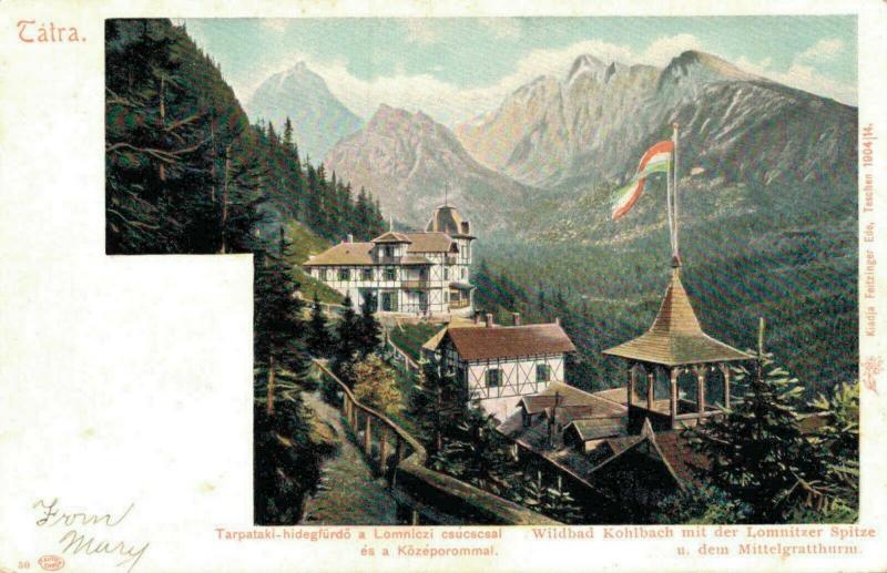 Slovakia Wildbad Kohlbach mit der Lomnitzer Spitze Lomnický štít 02.24