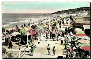Old Postcard Deauville La Plage Fleurie The Boardwalk Bar and Sun
