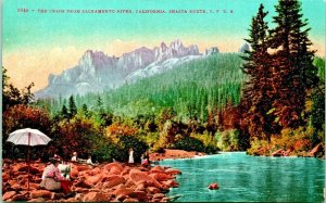 Crags Sacramento River Women Victorian Dress CA UNP 1910s Vtg Postcard