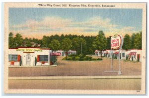 c1940's White City Court Exterior Roadside Knoxville Tennessee Signage Postcard