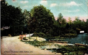 Postcard CT New London County Norwich Entrance to Lincoln Park ~1910 S93