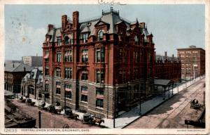 Central Union Station, Cincinnati, OH Vintage c1918 Postcard G04