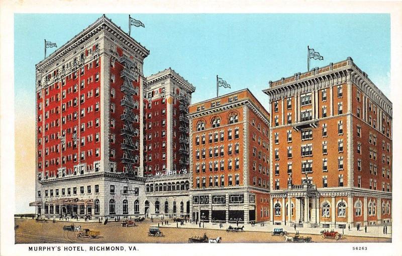 A54/ Richmond Virginia Va Postcard c1915 Murphy's Hotel Building