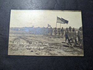 Mint USA RPPC Postcard Military Soldier Regiment Review