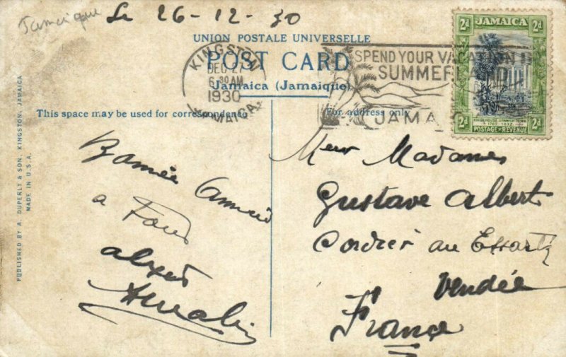 PC JAMAICA, DAM HEAD IRRIGATION, SPANISH TOWN, Vintage Postcard (b39992)