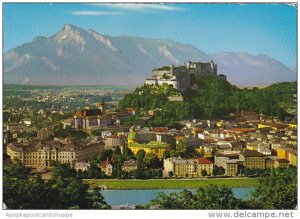 Austria Salzburg mit Festung Hohensalzburg und Untersberg