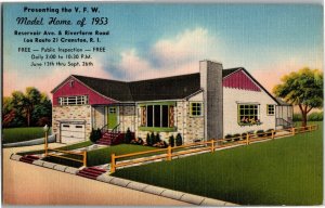 VFW Model Home of 1953 Cranston RI Vintage Postcard C64