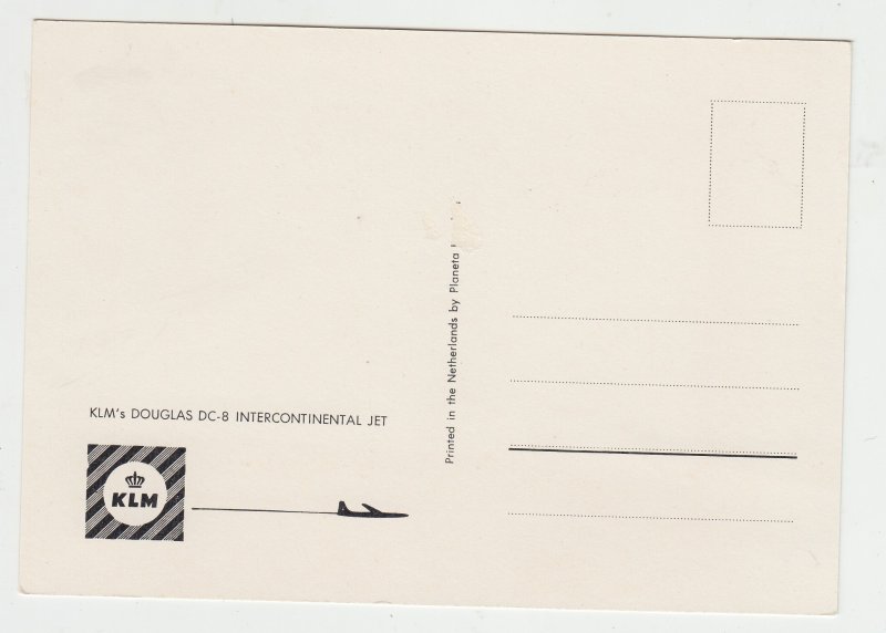 P3065, vintage postcard airplane KLM,S-royal dutch airlines in flight