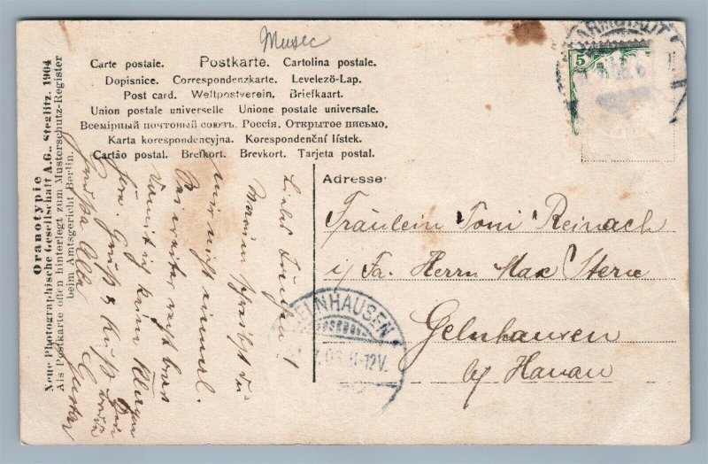 MANDOLIN PLAYER ANTIQUE REAL PHOTO POSTCARD RPPC 