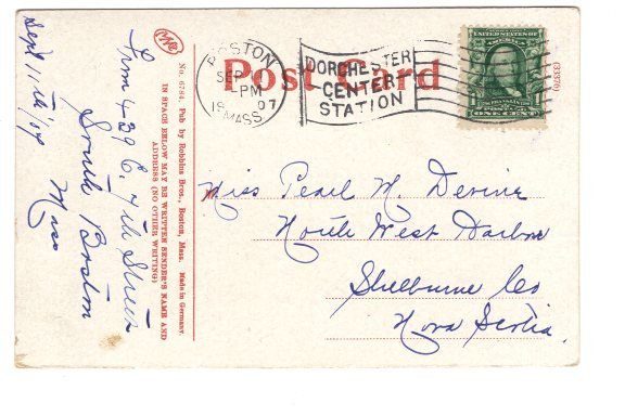 New England Conservatory of Music, Boston Massachusetts, Used 1907 Flag Cancel