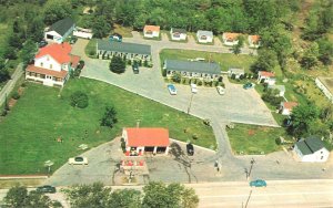 East Greenwich RI Green Acres Motor Court Gas Station Aerial View, Postcard