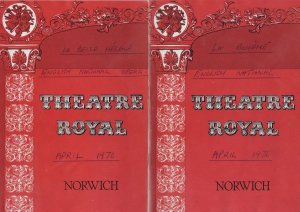 La Boheme Belle Helene 2x 1976 Norwich Theatre Programme s