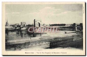 Old Postcard Beaucaire Beaucaire view of the suspended bridge in Tarascon