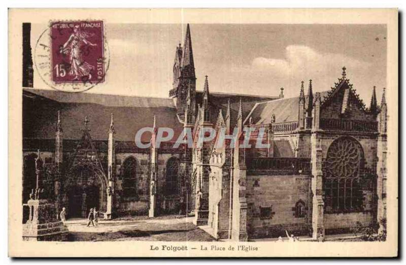 Old Postcard Folgoet The Place of the Church