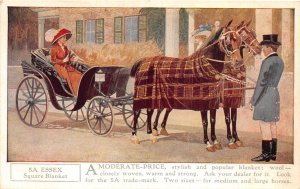 G96/ Interesting Postcard c1910 Horse Blankets Advertisement Wagon  5