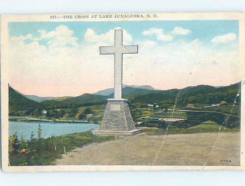 W-Border JESUS CHRIST CROSS MONUMENT Lake Junaluska North Carolina NC F2772