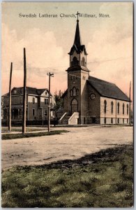 Postcard Willmar Minnesota Swedish Lutheran Church Hand Tinted Kandiyohi County