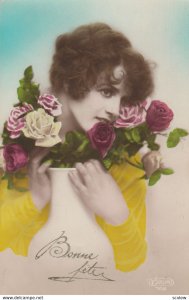 RP: Woman holding Roses , 00-10s