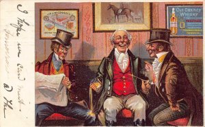 L522 Advertising Comic men club wall posters whisky 1905 vintage postcard