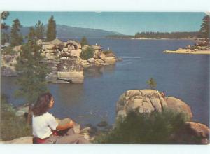 1940's LAKE SCENE Big Bear Lake California CA AE4210