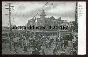 h2782 - ATLANTIC CITY NJ Postcard 1900s Broadwalk Easter Crowd