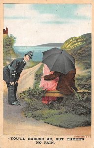 Officer Checking on a Couple Under an Umbrella It's Not Raining Occupation, P...