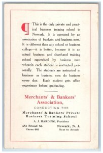 1907 Merchants Bankers Association School Membership Certificate Newark Postcard 