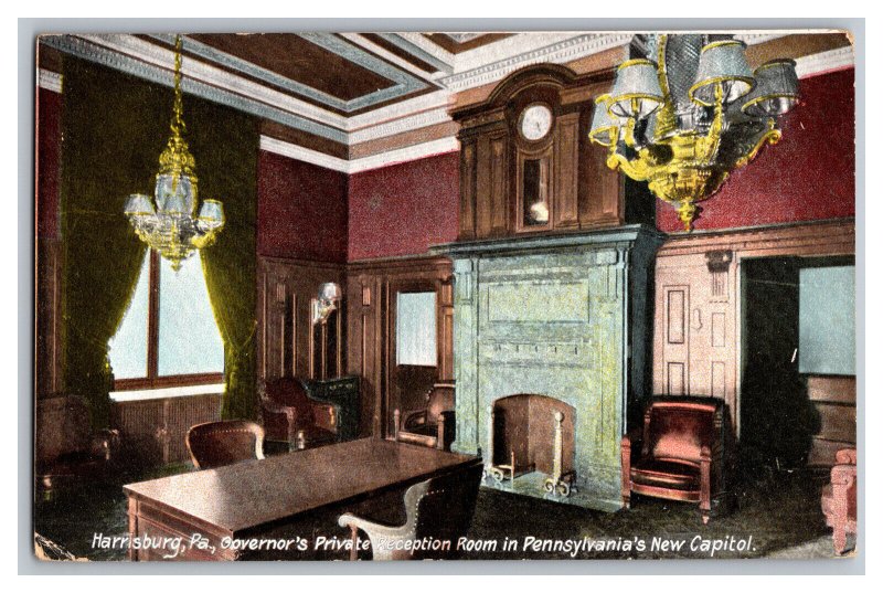 Vintage Postcard PA Pennsylvania's New Capitol Private Reception Room