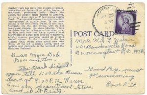 US Hershey Park Amusement Center, Pennsylvania. old card.