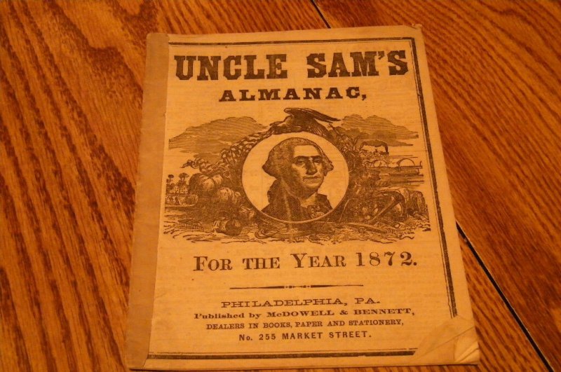 UNCLE SAMS ALMANAC 1872 PUBLISHED McDOWELL & BENNETT