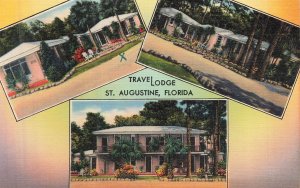 Vintage Linen Postcard Travel Lodge St. Augustine Florida 1940s