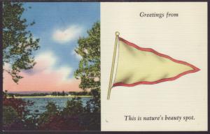 Greetings From,Flag Postcard