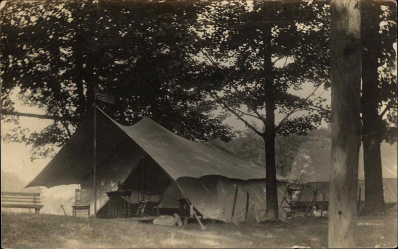 Tents - Collinsville Connecticut CT Old Real Photo Postcard