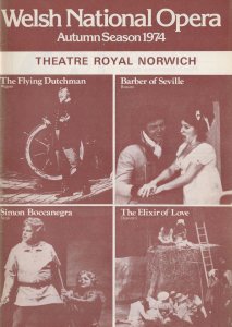 Welsh National Opera 1974 Norwich Theatre Royal Programme