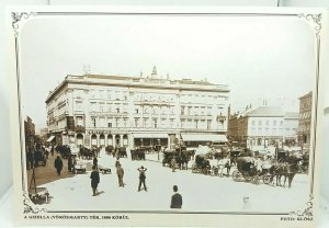 Large Vtg Repro Postcard Gizella (Now Vorosmarty) Square Budapest Hungary c1890