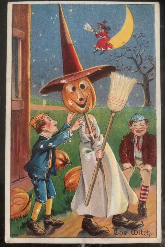 1909 Mount Oliver PA Usa Picture Postcard PPC Cover Halloween The Witch