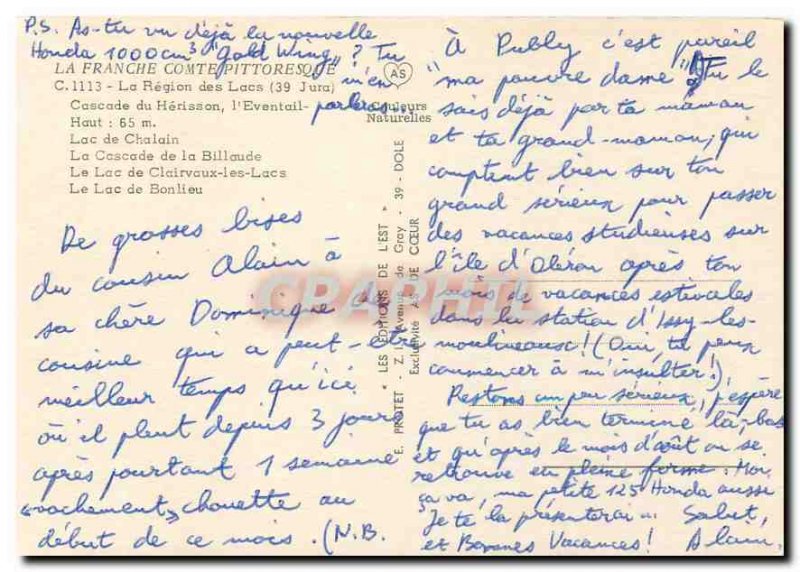 Postcard Modern Jura Region Lakes