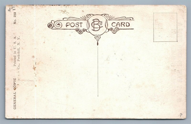 HAPPY & SAD FACE COMIC Turn Upside Down ANTIQUE POSTCARD