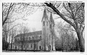 Brunswick Maine 1946 Postcard King Chapel Bowdoin College