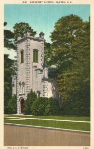 Camden SC-South Carolina, Methodist Church Religious Stone Old Vintage Postcard