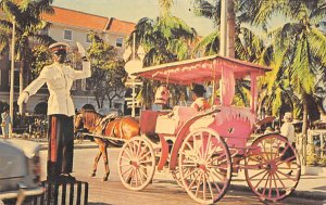 Carriage Taxi and Traffic Policeman Nassau in the Bahamas 1963 